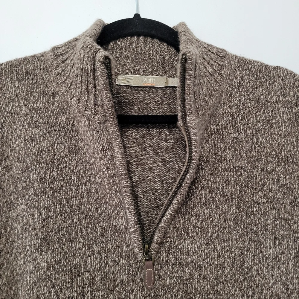 Raffi Men's Cashmere Sweater Vest Size L / 52 Marled Brown